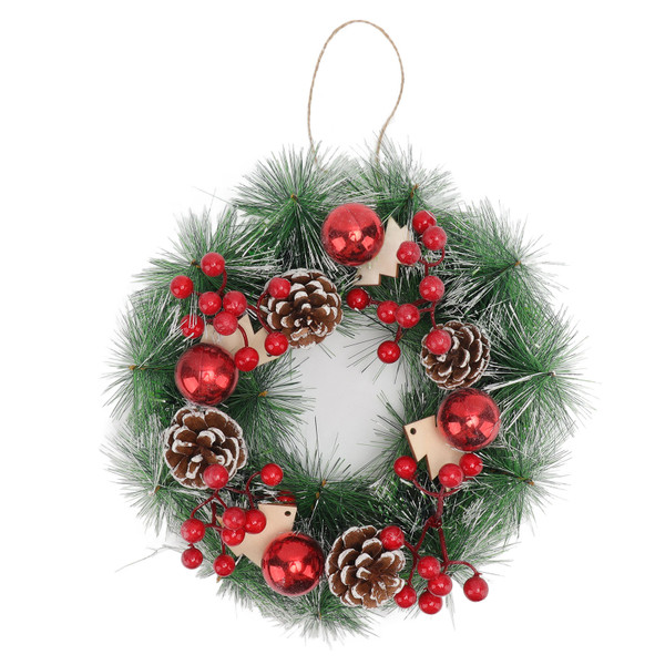 Christmas Wreath Hand Made Simulation Pine Cone Wreath Christmas Gift for Indoor Outdoor Mall Window Holiday Decoration