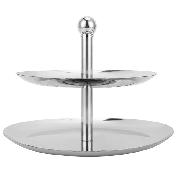 Cake Stand Stainless Steel Cupcake Holder Party Dessert Display Serving Plate Rack2‑Tier