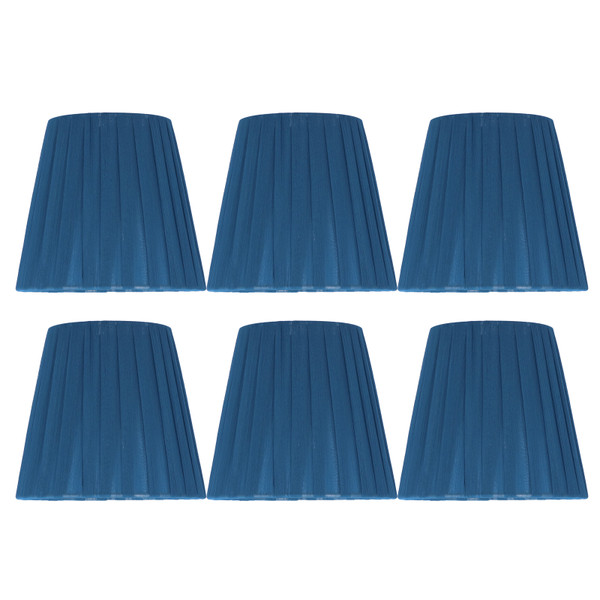 6PCS Modern Simple Lampshade Cloth Lampshade for Crystal Clip On Chandelier Wall Lamp Blue