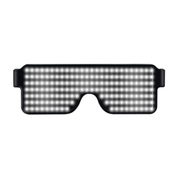 USB Chargeable LED Light Glasses Smart Glasses Fashionable Luminous Eyeglasses Glowing Glasses for Daily Decoration Bar Club KTV Party Costumes White