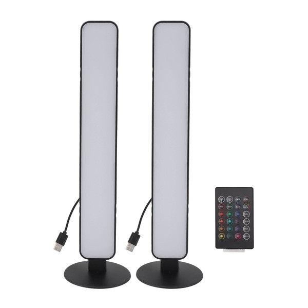 RGB Light Bar Gaming Light Bars 24 Key Remote Control USB Powered Desktop Sound Pickup Lamp for Gaming PC Room Decoration