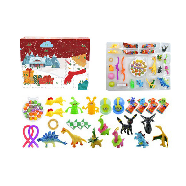 Christmas Advent Calendar 24 Days Countdown Calendar Sensory Toys Decompression Toys Surprise Gifts For Party Favor