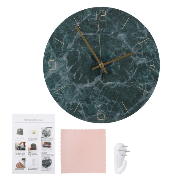 Modern Wall‑Mounted Clock Marble Texture Acrylic Clock Bedroom Living Room Wall Decor