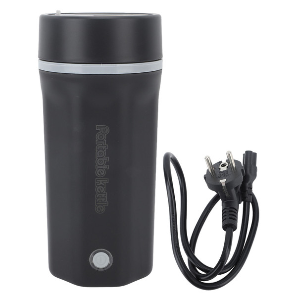 Portable Travel Electric Kettle 300W 500ml 304 Stainless Steel Automatic Mini Small Hot Water Boiler for Coffee Tea Milk Black EU Plug 220V 50HZ