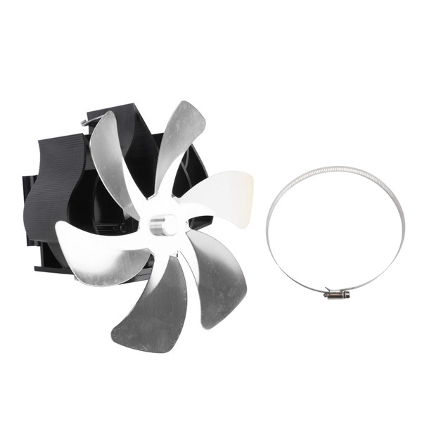 Wood Stove Fan Heat Powered 6 Blades Hanging Stove Fan Silent Flue Pipe Hanging Fireplace Fan Eco Friendly Wall Mount Silver