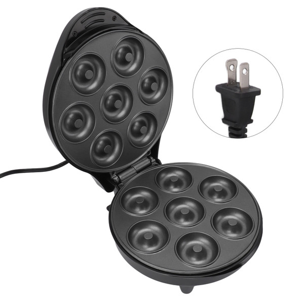 Donut Maker Machine Makes 7 Doughnuts High Power Mini Donut Machine for Breakfast Snacks Desserts Black