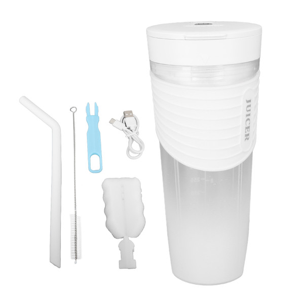 Portable Blender Waterproof USB Rechargeable Electric Fruit Mixer Shake Blender for Home Outdoor White