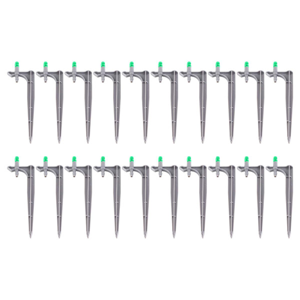 20Pcs/Bag Irrigation Dripper with Ground Insert Fruit Tree Drip Irrigation Emitters for Gardening180 Degree (Green)