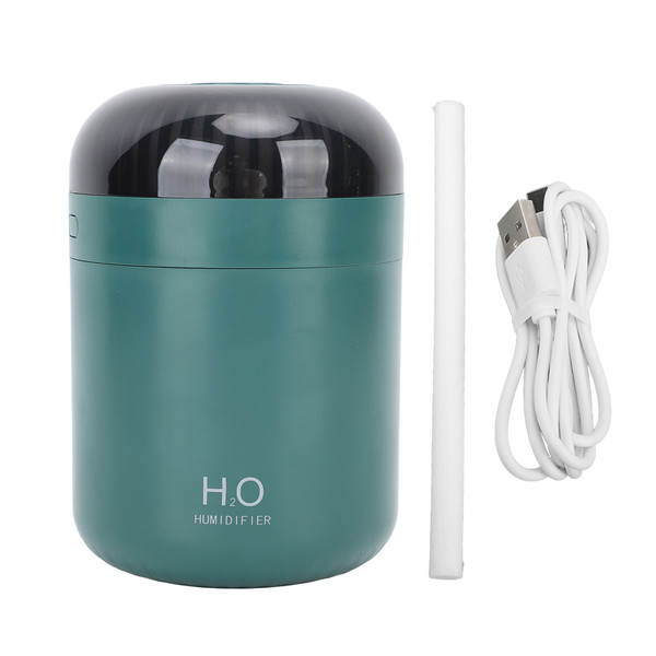 Mini Humidifier with Colorful Light 500ml USB Powered Low Noise Operation Mist Humidifier for Car Bedroom Office Travel Green