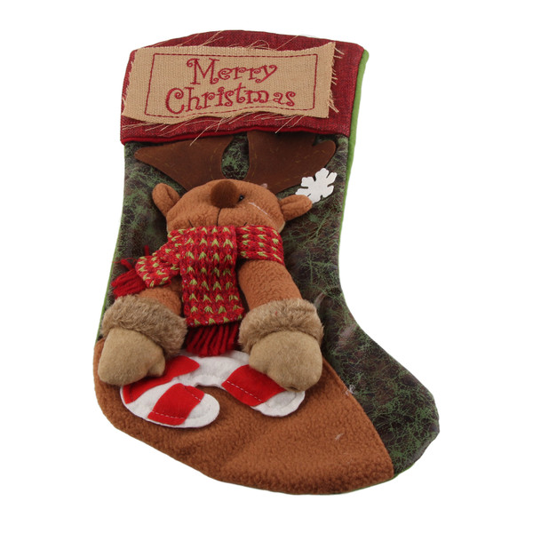 Christmas Stockings Exquisite Handcrafted Personalized Xmas Hanging Stocking for Gift Exchange Party Favor Elk