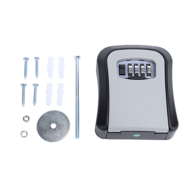 Key Lock Box Wall Mounted Multifunctional 4 Digit Combination Lock Box Theft Proof Key Safe Storage Lock Box for Hotels Homes