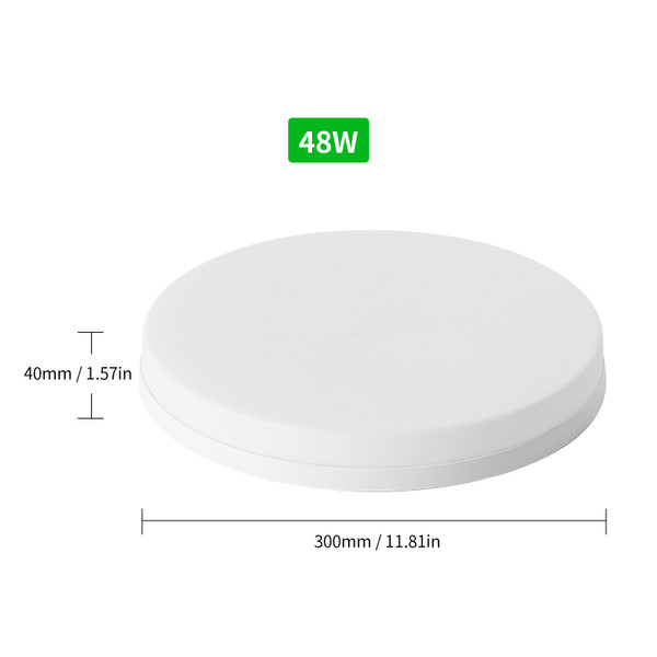 LEDs Ceiling Light Flush Mounting 48W Round Ceiling Lamp for Kitchen Bedroom Hallway (6500-7000K White Light)
