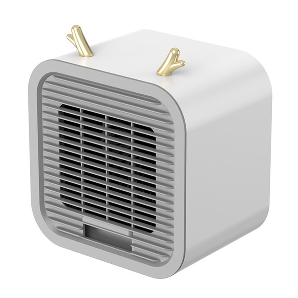 Mini Air Cooler Quiet Operation USB Powered Portable Desktop Air Conditioner for Office Outdoor Grey