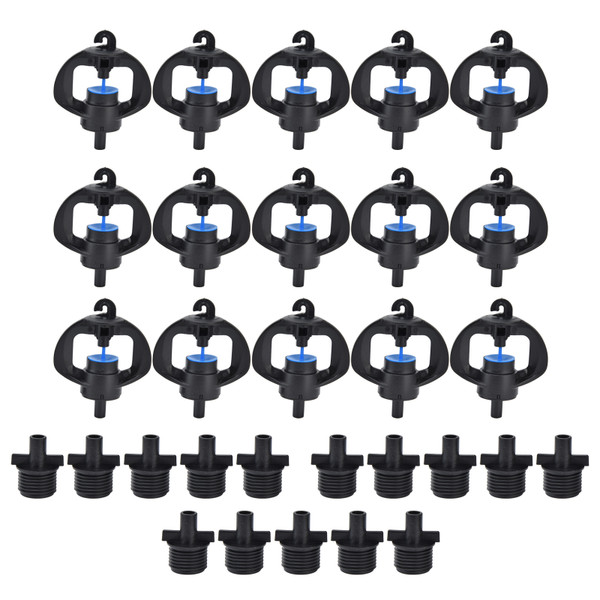 15 Set Plastic Rotating Sprinkler 360° Agricultural Watering Sprinkling G1/2in Male Thread