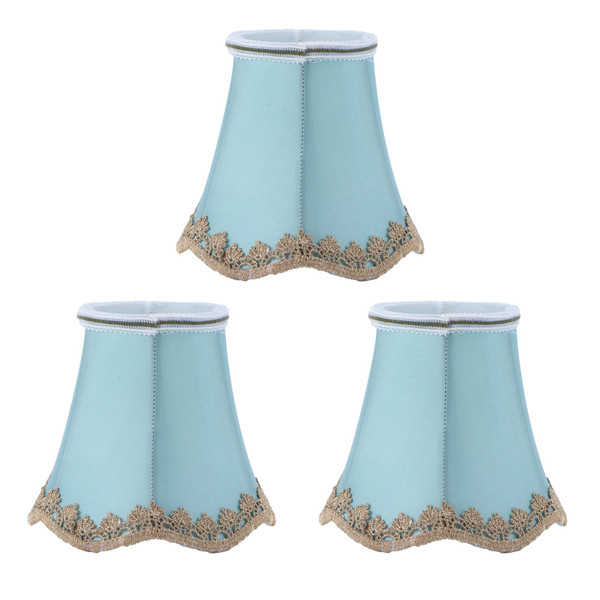 3Pcs Fabric Lampshade ClipType Modern European Style E14 Lamp Cover for Home Hotel KTV Green