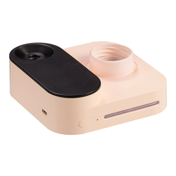 Mini Camera Shape Humidifier USB Desktop Portable Large Spray Cordless Water Bottle Humidifier for Bedroom Office Pink