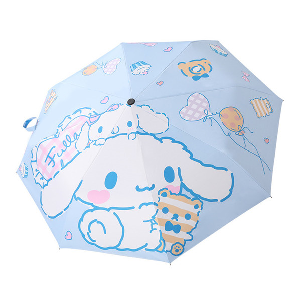 Folding Umbrella Cartoon Printing UV Protection Sunscreen Thickened Waterproof Coating Portable Umbrella Dog