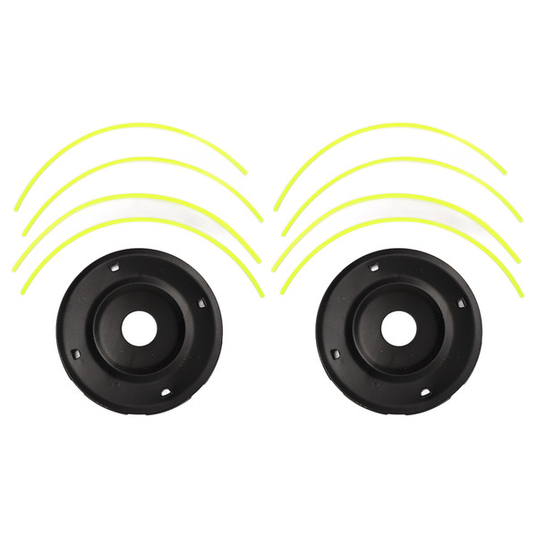 2Set Grass Trimmer Head Replacement Lawn Mover Trimmer Head Garden Machinery Accessories Black