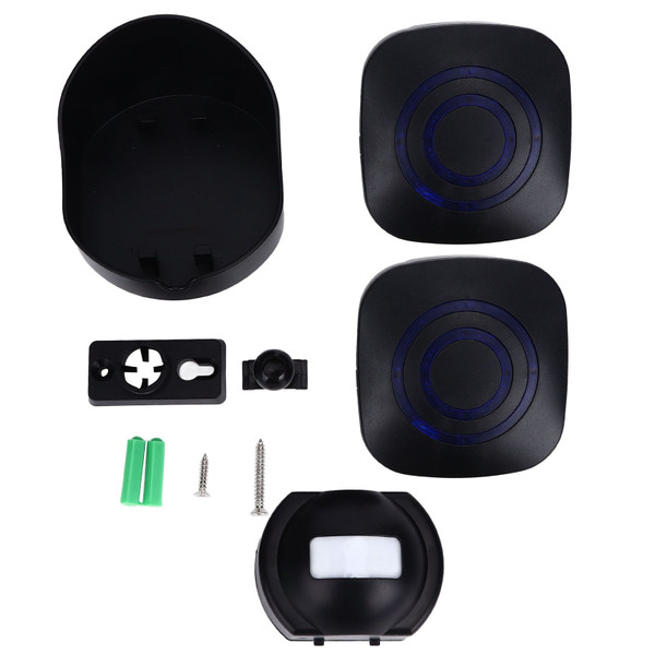 Smart Wireless Doorbell Waterproof Sensing Doorbell Security Alarm for Home Yard with 2 Alarm 1 Sensor 110‑240V EU