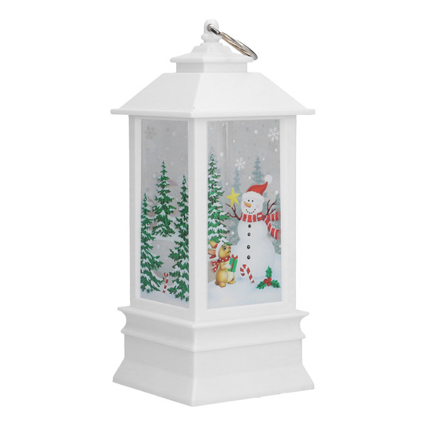 LED Christmas Lantern Portable Christmas Candle Lantern Snowman Night Light for Festival Tabletop Decoration