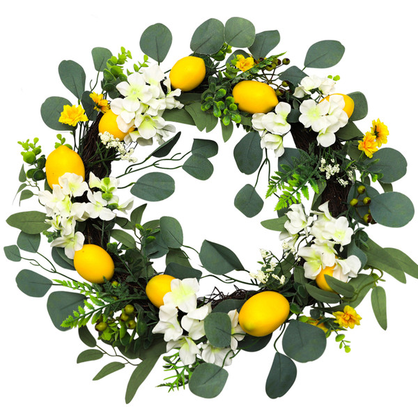 Artificial Hydrangea Lemon Garland Holiday Lemon Garland Home Decor Decorative Wreath