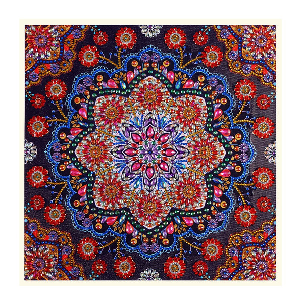 Handmade  Flower Pattern DIY Stereo Feeling Rhinestone Diamond Drawing Painting Decoration （#1）
