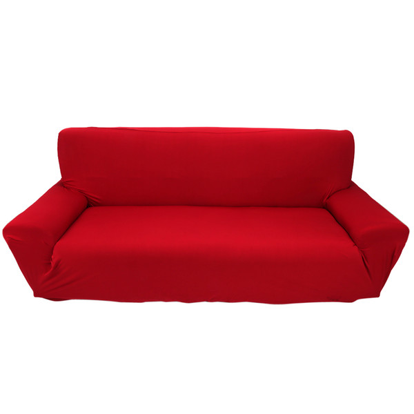 Solid Pure Colour Home Couch Slipcover Stretch Sofa Cover 3 Seater (Burgundy)