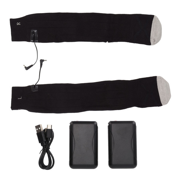 Electric Heated Socks Pure Cotton 3 Modes Adjustment USB Rechargeable Men Women Battery Socks for Winter