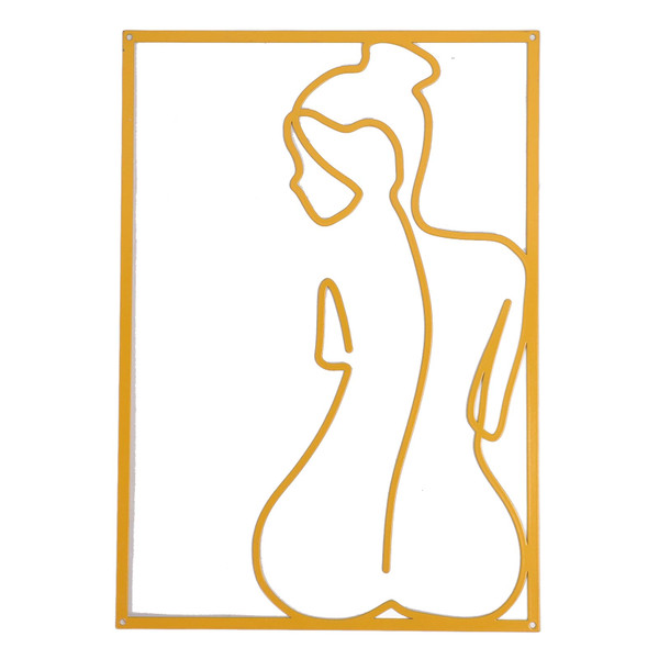 Female Art Wall Decoration Minimalist Modern Iron Art Innovative Metal Line Wall Art Decor for Living Room Bedroom Indoor A