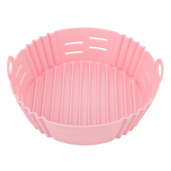 Fryer Silicone Liner Heat Resistant Elastic Washable Food Grade Reusable Fryer Basket for Cooking Pink