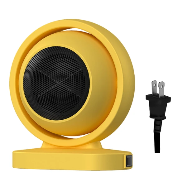 Space Heater Intelligent Control Anti Overheating Energy Saving Low Noise Portable Desktop Heater Fan Yellow US Plug 110V