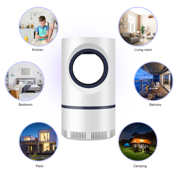 Mosquito Killer Lamp Indoor Bug Zapper UV LED Light USB Power Suction Mosquito Trap for Fly Mosquito Tiniest Insect