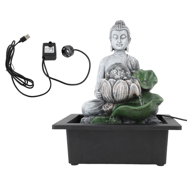Tabletop Water Fountain Innovative Landscaping Increase Air Humidity Water Fountain Desktop Decor with LED Light for Indoor