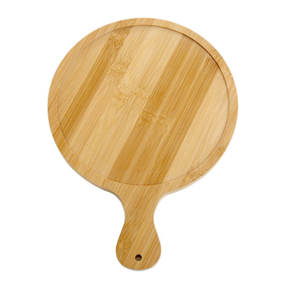 Bamboo Wood Pizza Tray Clear Texture Comfortable Hand Feeling Round Wooden Pizza Serving Plate 10in for 9in Pizzas