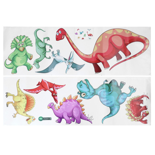 Wall Stickers PVC SelfAdhesive Colorful Cartoon Dinosaur Animal Background Decorative Wall Decals for Living Room