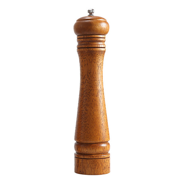 10in Wood Pepper Mill Adjustable Portable Kitchen Salt Pepper Grinder for Sea Salt Himalayan Salt Black Pepper Red Pepper