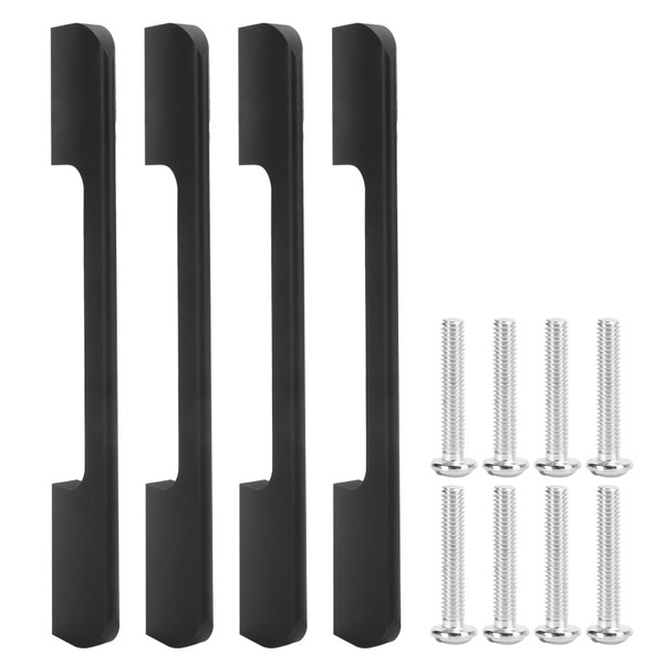 4 Sets Furniture Closet Handle Aluminum Alloy Wardrobe Handle Cabinet Hardware Accessories128 Bore Diameter Black