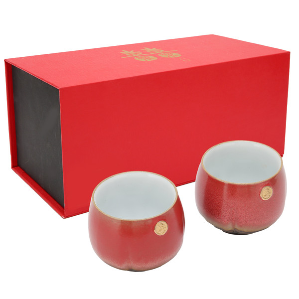 2Pcs Ceramic Cup Vintage Chinese Style Tea Cup Kung Fu Teaware Gift for Home Tea House