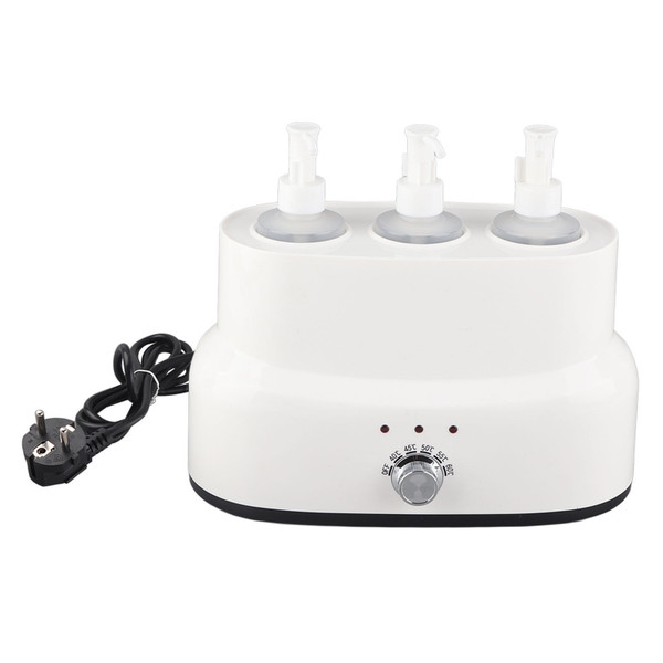 Massage Oil Warmer Electric 3 Bottles Oil Aluminium Alloy Liner Constant Temperature Hot Oil Massage Oil Warmer for Home EU Plug 220V