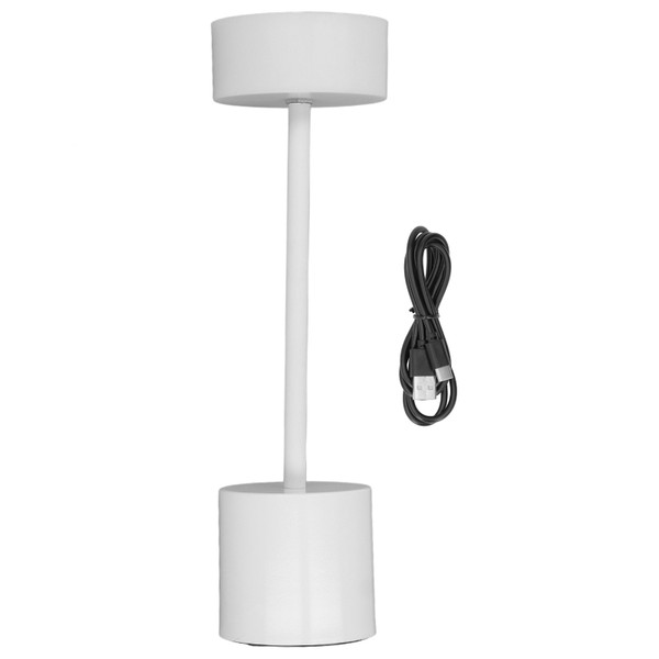 Cordless Table Lamp Touch Control Stepless Dimming 3 Light Modes 2000mAh USB Charge LED Desk Lamp for Bedroom Office White