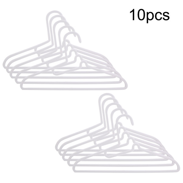 10Pcs Plastic Hangers Space Saving Clothes Hangers Scarf&Tie Bar(Gray)