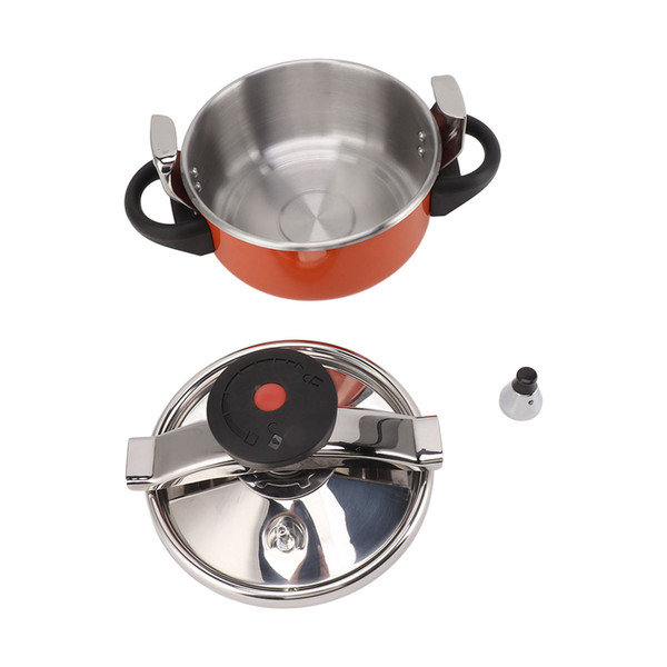 2L 2 Liter Stainless Steel Mini Pressure Cooker Canner Double Bottom Pressure Cooker for Gas Stoves Induction Stoves