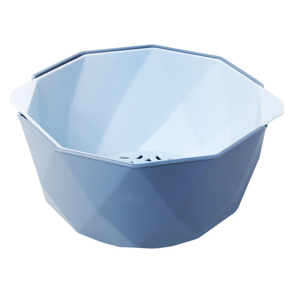 Double Layer Draining Basket Geometric Nordic Style Large Capacity Kitchen Strainer Colander Bowl Fruits Vegetable Washing Basket 27x26x11.5cm / 10.6x10.2x4.5in