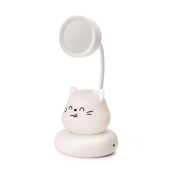 Cartoon Desk Lamp Multipurpose Cute Innovative Soft Lighting USB Rechargeable Mini LED Desk Lamp for Home Bedroom Living Room Kitten