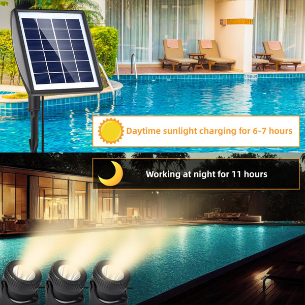 Solar Garden Light Water Resistant 2200mAh Solar Walkway Light for Garden Landscape Path Yard