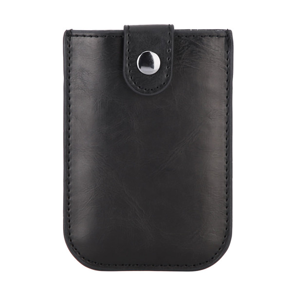 Aluminum Leather ID Card Holder Business Credit Card Protector Case Pocket Purse(Black)