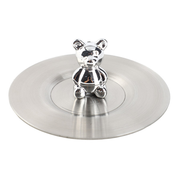 Cute Bear Cup Cover Stainless Steel Dust Proof Rounded Edges Glossy Artistic Cup Lid for Mug Glass Cup