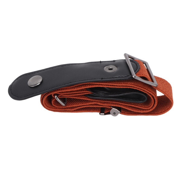 No Buckle Belt Women Traceless Adjustable Size Weaving Buckle Free Belt Women for Trousers SweaterBrown