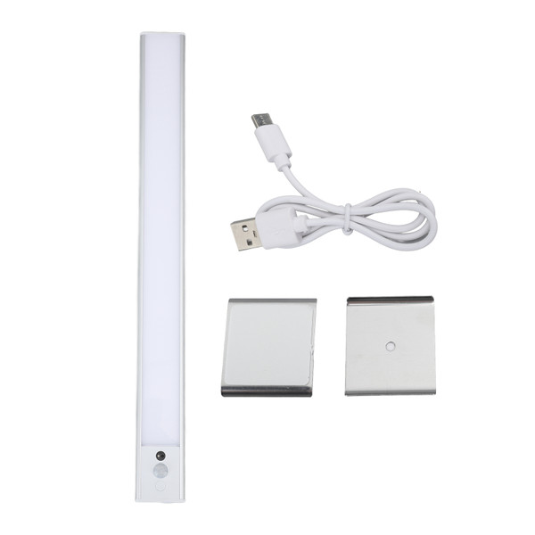 Under Cabinet Light Rechargeable LED Motion Sensor Magnetic Under Counter Light for Cupboard Kitchen Wardrobe Silver