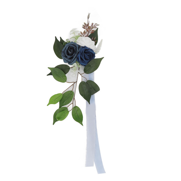 Wedding Chair Back Flower Artificial Lifelike Full Shape Rich Layers Elegant Rose Wedding Party Chair Back Decoration 17047